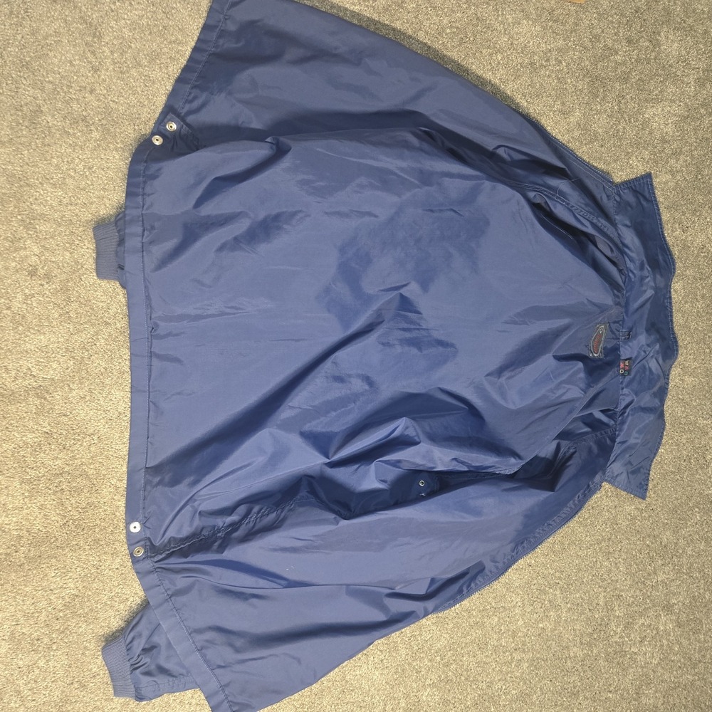 Vintage Dunlop Windbreaker Jacket Men's Size L‎ Navy Blue Short Sleeve Zip Up... - Picture 2 of 16